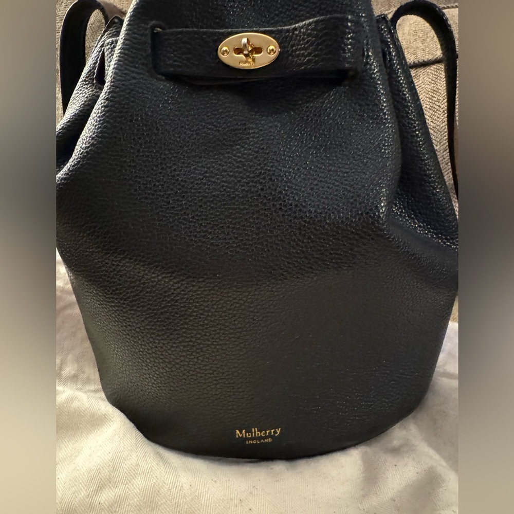 Mulberry Abbey bucket bag like new in black and brown tan combo
